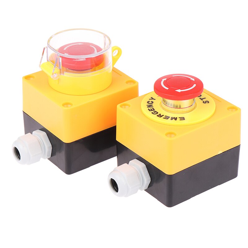 Red Sign Push Button Switch DPST Mushroom Emergency Stop Button AC 660V 10A