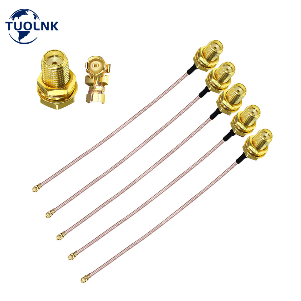 Adaptador coaxial SMA hembra a U.FL IPX RF, Cable de puente Pigtail RG178, Cable SMA hembra a IPX UFL/IPX, Cable de extensión Mini PCI: 5P