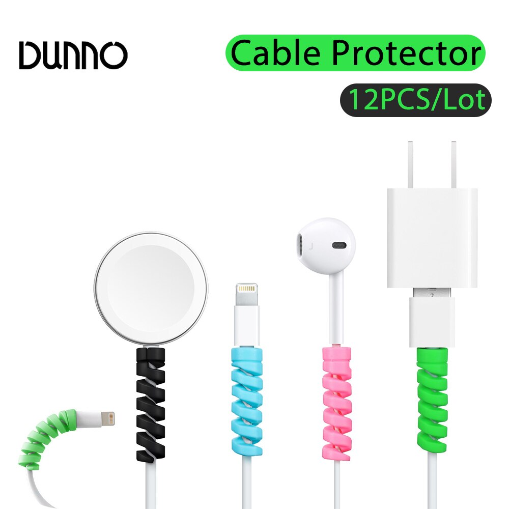 12PCS/Set Cable Protector For iPhone Desk Set Earphone Cable Organizer Wire Data Line Holder Winder Wrap Cord Desk Accessories