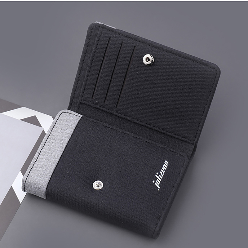 Canvas Wallet Men ID/photo Holders Black/blue/gray Card Holder Wallet Case 8 Slots Hasp Male Purse Credit Card Case: Beige