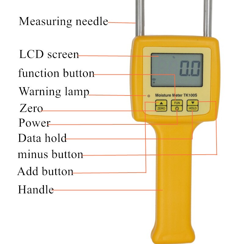 TK100S Draagbare Graan Vochtmeter Vocht Analyzer Voor Maïs Tarwe Rijst Bean Tarwe Meel Voedsel Vochtige Hygrometer Tool 40% Off