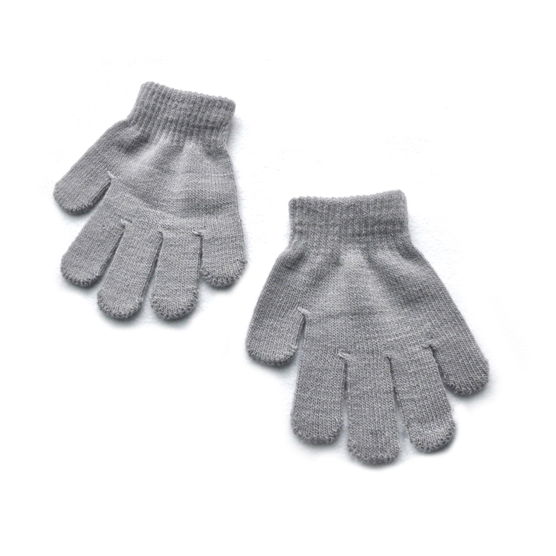 Wecute Art Winter Warme Handschuhe für 3-7 jahre freundlicher Reine Farbe Gestrickte Warme Handschuhe Kindergarten 13*10cm Weiche Außen Spielen: grau