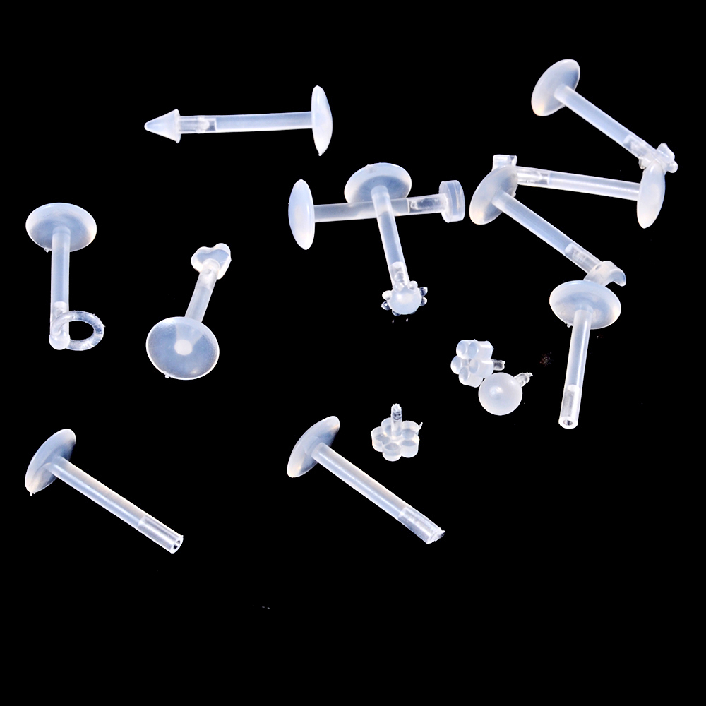 Helder acryl oor tragus helix kraakbeen piercing bioflex flexibele labret houder lip stud acryl basic piercing lichaamssieraden