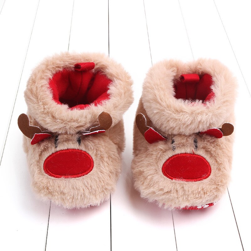 Bebek kız erkek kar botları noel küçük elk yumuşak Sole kaymaz beşik ayakkabı kış sıcak rahat ilmek patik