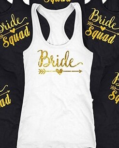 T-shirt Bride Squad Pour Demoiselle D'honneur Ou Enterrement De Vie De Célibataire - Marque Gildan, 100% Coton, Tailles S à 3XL