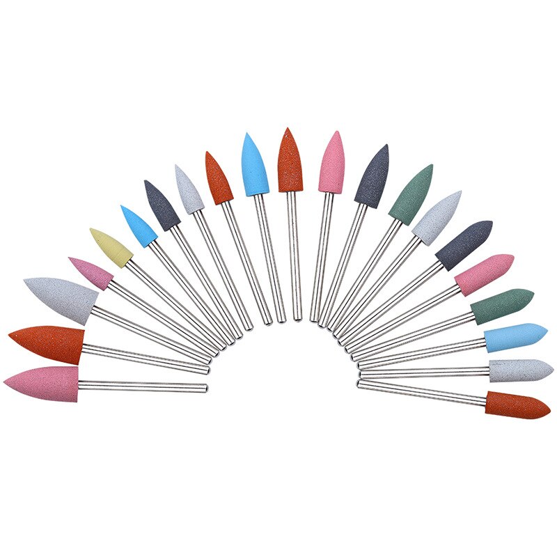 6 st/set silikon polerhuvud nagelpolering polering exfolierande manikyr maskin polerhuvud silikonborr