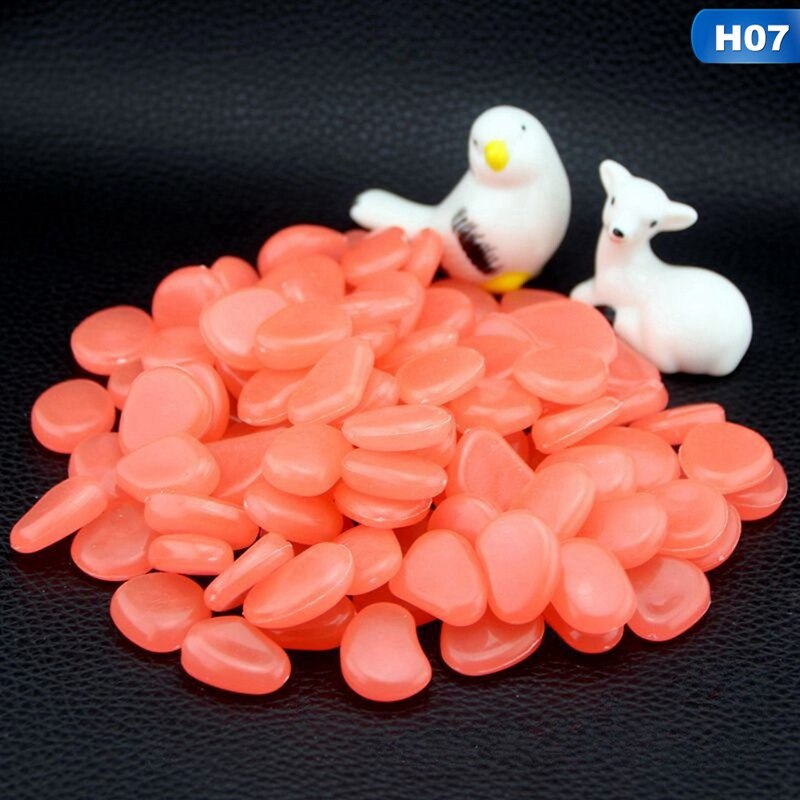 50Pcs Glow In The Dark Stenen Gloeiende Stenen Fluorescerende Heldere Pebbles Lichtgevende Stenen Voor Aquarium Tuin Decoratie