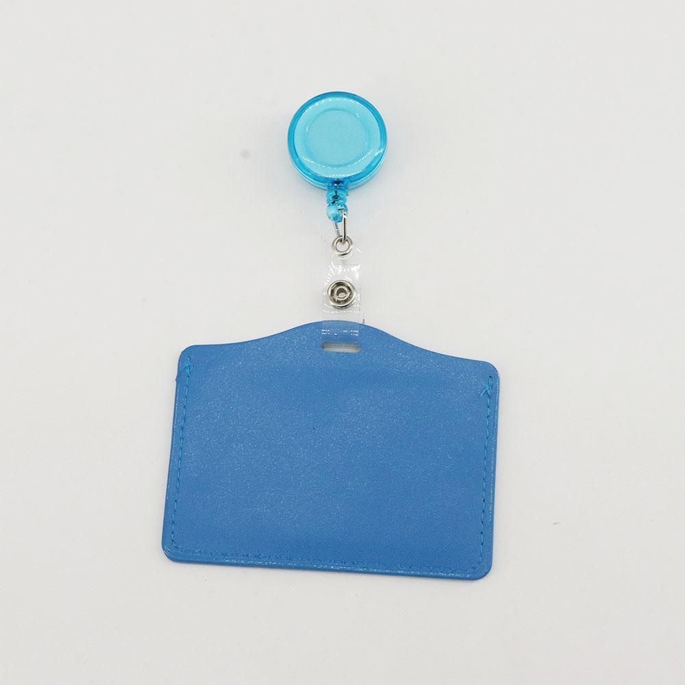 Arbetskortshållare klämma pu-läder korthållare klämma infällbara namnskyltsrullar sjuksköterska läkare id-korthållare namnkortshållare