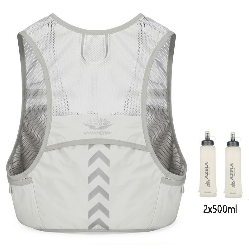 Leichter Laufrucksack, Trinkweste, geeignet für Fahrrad, Herren, Damen, Marathon-, Wandern, ultraleicht, tragbar, 2 l, 500 ml, Wasserkocher: gelbe farbe