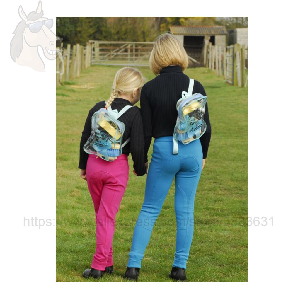 77 9006 Grooming Kit Backpack 9 Pieces Cleaning Kits Supplied in Clear PVC Bag 22x8x27.5cm Brushes Combs Sweat Scraper Hoof Pick