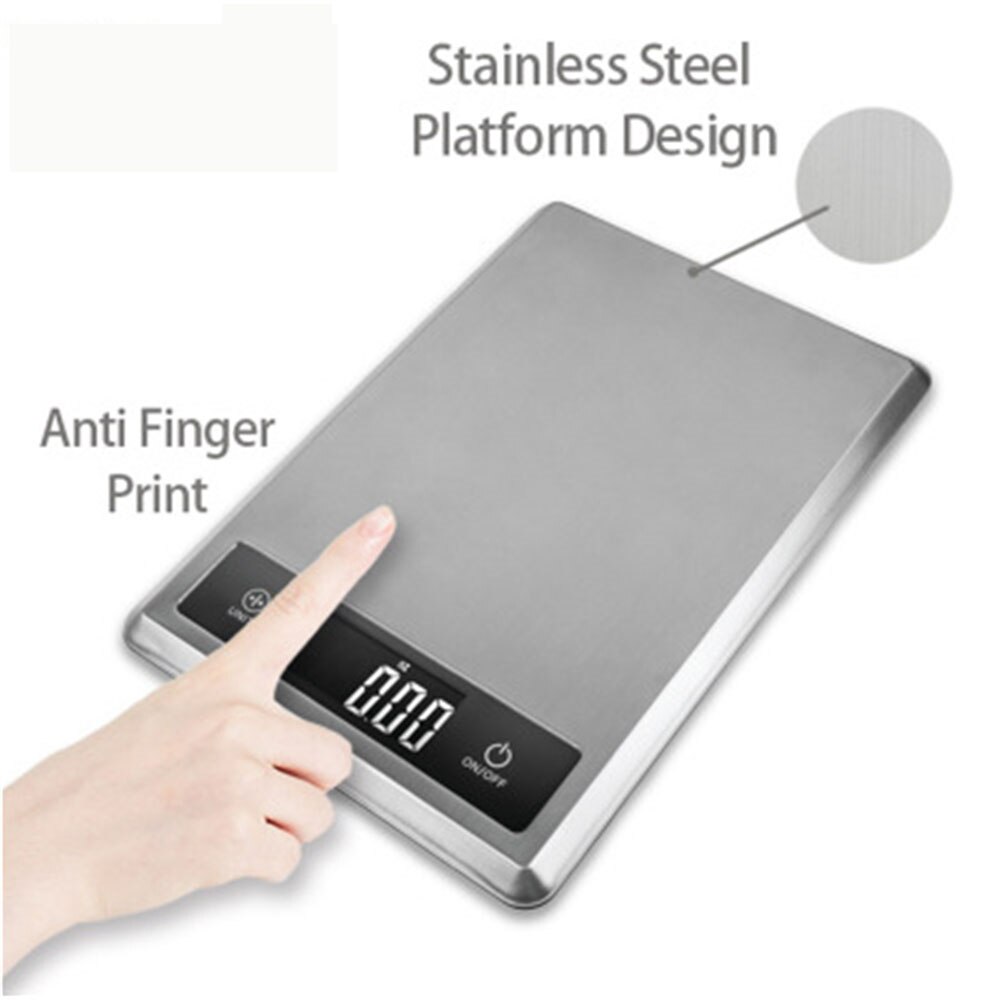 Bluetooth Smart Kitchen Electronic Scale Waterproof Gram Scale Stainless Steel Baking Scale Nutrition Scale Food Weighing 5KG/1g