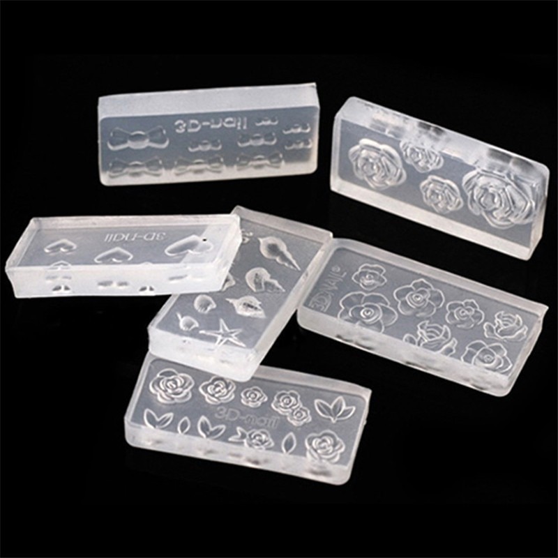 30 stk 3d nail art stempling akryl form silikone negle dekorationer gør det selv skabeloner mønster manicure skønhed negle kunst