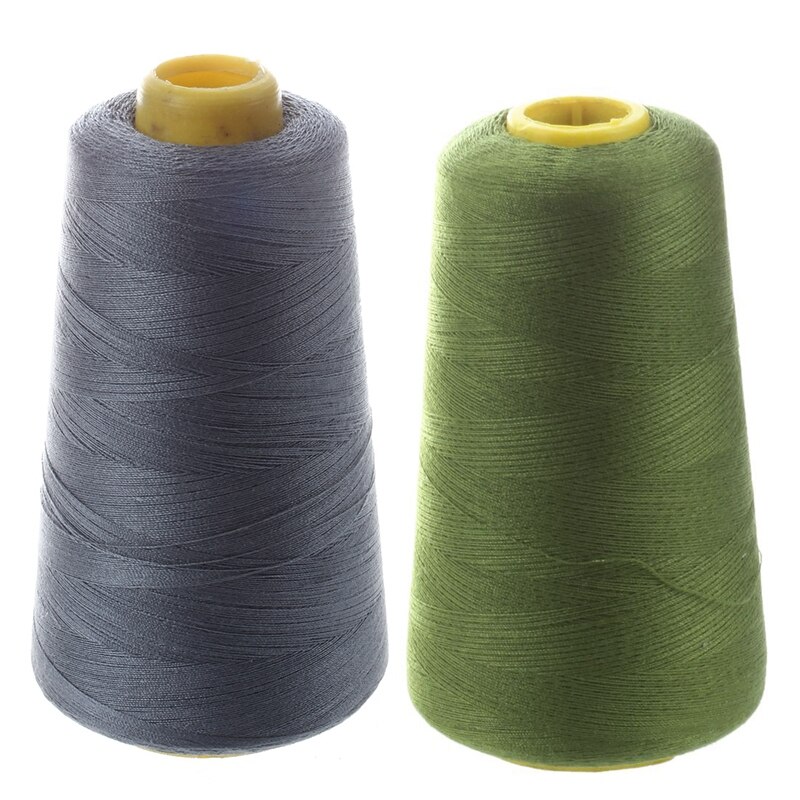 2 Pcs Durable 3000 Yards Overlocking Sewing Machine Industrial Polyester Thread Metre Cones Color Polyester Sewing Thread, Gray