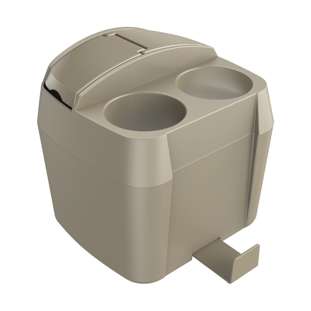 Bote de basura automático con portavasos, cesta, caja de almacenamiento Interior negra, compartimento para bote de basura multifunción para coche de gran capacidad