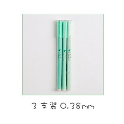 Korean Cherry Blossoms Gel Pen Set Fine Point Pens Full Needle Black Watery Signature Pen Kawaii School Supplies Stationery: Mint 3 pieces 0.38mm