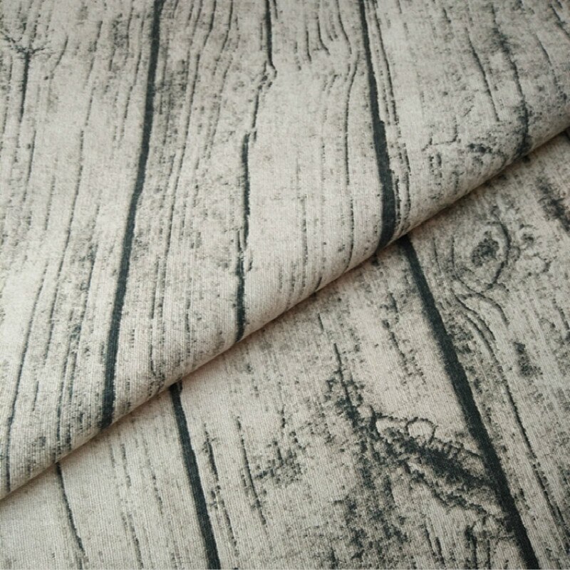 Simple retro simulation wood grain printed linen fabric Wild background cloth tablecloth crafts cotton fabric