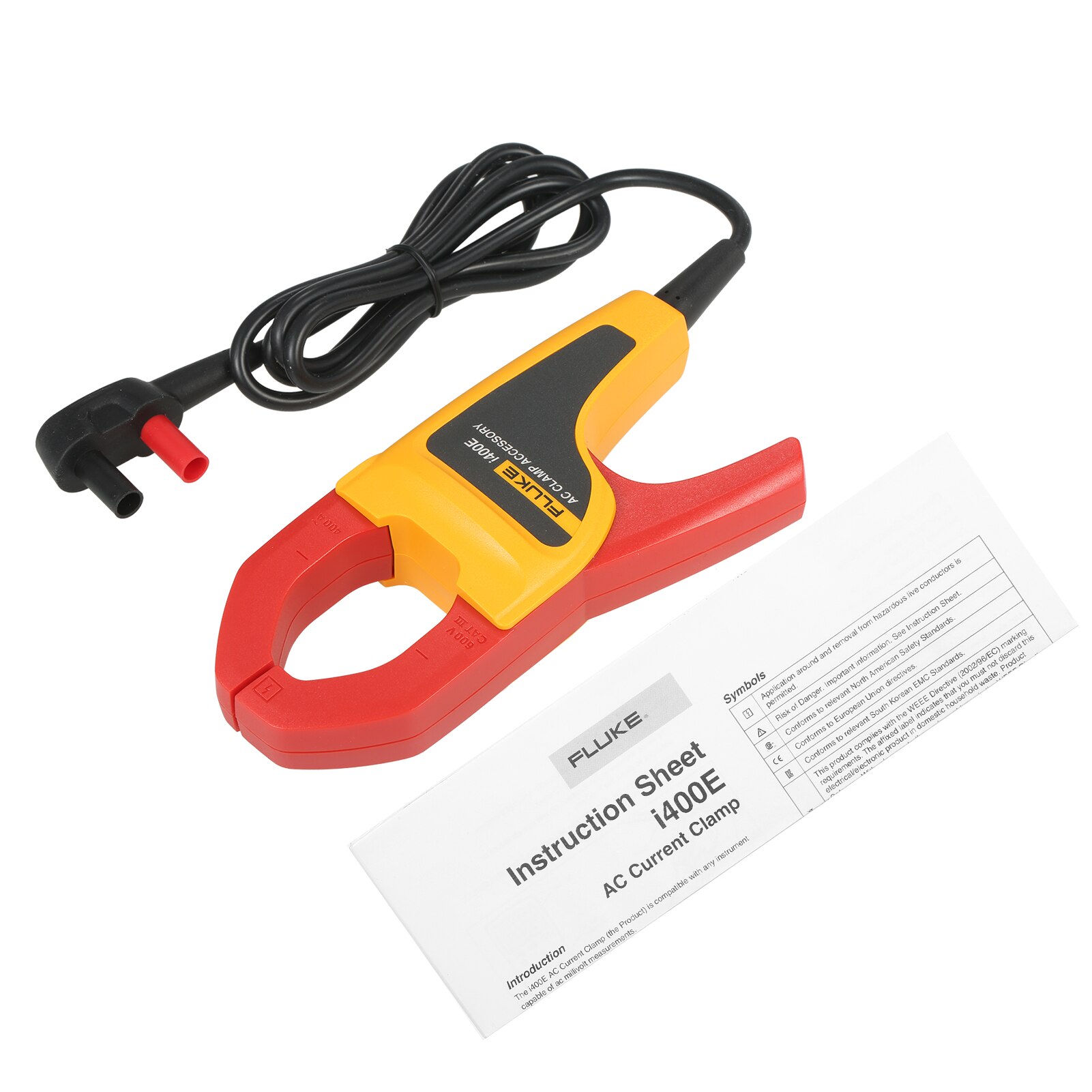 FLUKE i400E Clamp Meter AC Current Clamp Multimeter with Dual Banana Jack 1A~400A AC Current Range 5Hz~20kHz Bandwidth