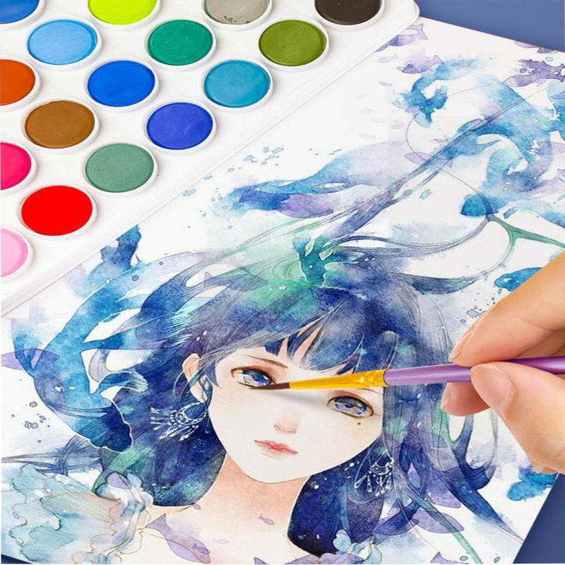10 Pcs Set Nylon Hair Children's Artists Painting Brush Art Special Multifunction Hook Line Short Pointed Pen Available 4 Colors