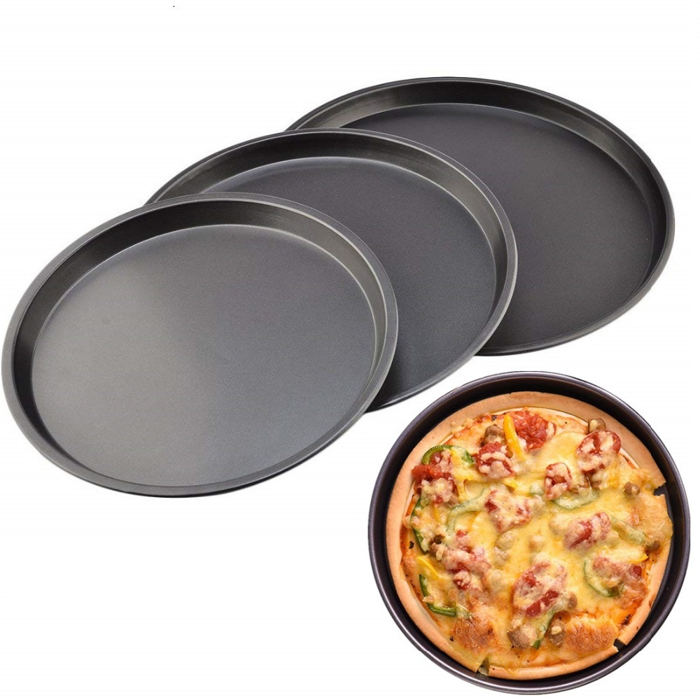 Pizza Stone Pizza Baking Mold Round Deep Dish Pizza Pan Tray Plate Non-stick Mold Baking Tool Baking Mould Pan Pattern