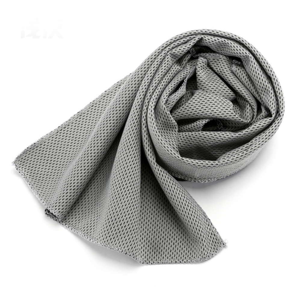 Serviette refroidissante de Sport réutilisable, avec bouteille utilitaire de glace instantanée durable, soulagement de la chaleur: Gray Towel