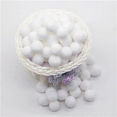 Hvid pompon 8mm 10mm 15mm 20mm 30mm 40mm pom poms ponpon håndværk forsyninger diy til børn tøj syning hjem bryllupsdekorationer: 20mm 60 stk