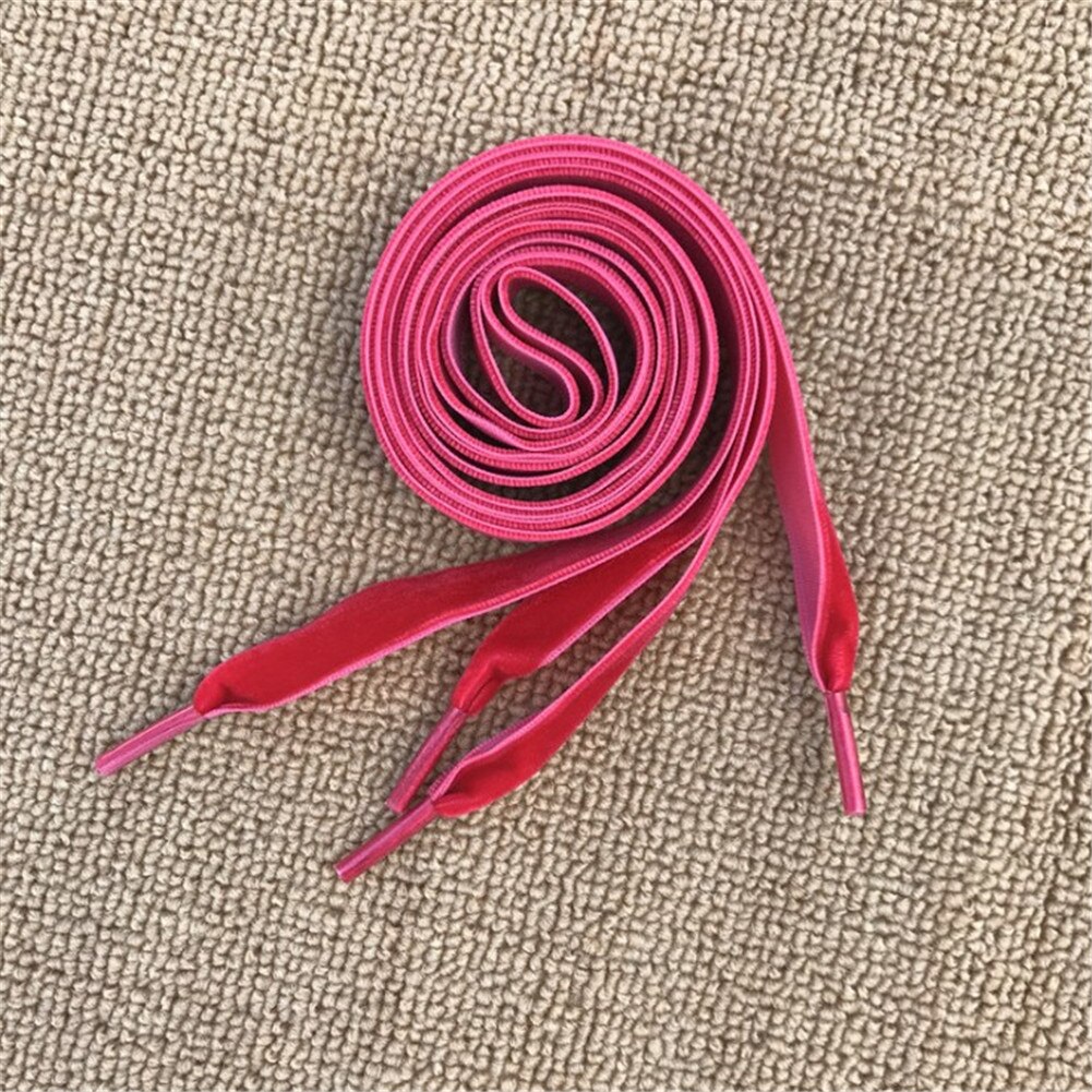 1.6cm Width Velvet Shoelaces Women Ribbon Sneakers Shoe Laces Solid Color ShoeLace Boots Shoe String Rope 100cm/120cm Length: Red / 120CM