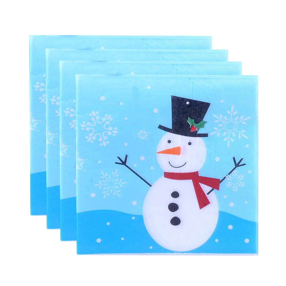 40 Stuks Kerstmissneeuwman Gedrukt Servetten Decoratieve Tissue Diner Papieren Handdoek Feestartikelen