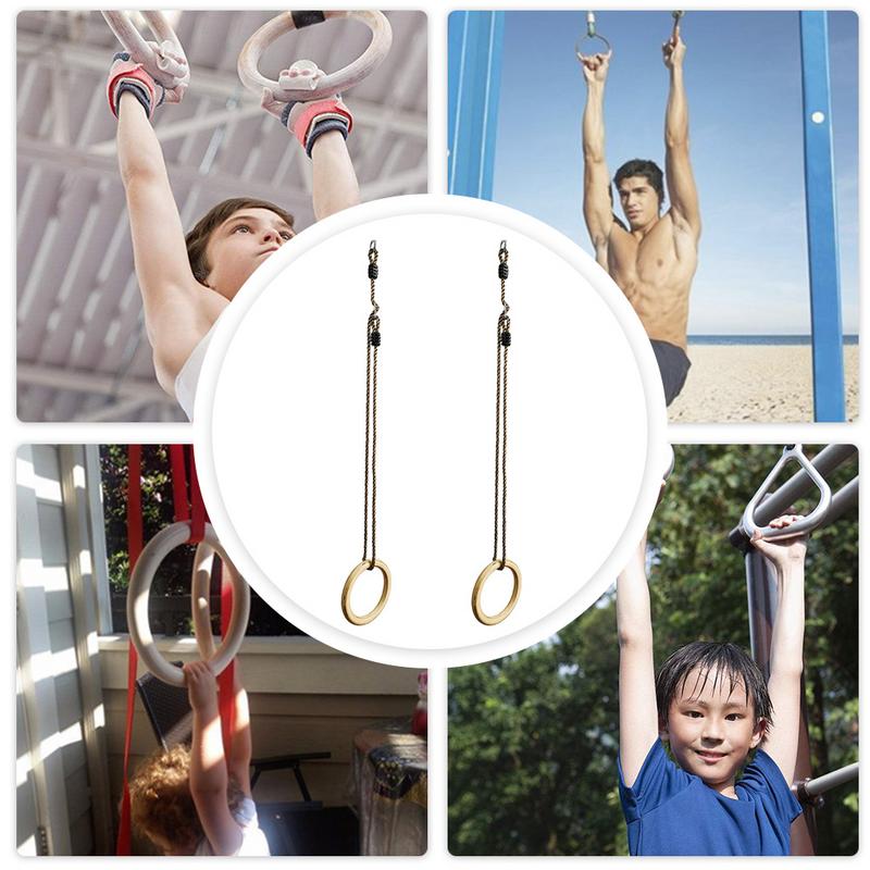 Outdoor Sport Trapeze Schommel Ringen PE Touw Houten Trapeze Ringen Voor Volwassenen Kinderen Indoor Fitness Leisure Entertainment