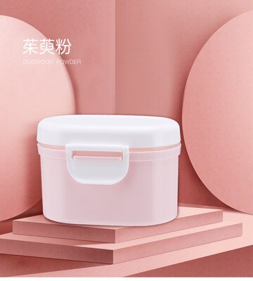 Portable Baby Milk Powder Container Infants Sealed Preservation Formula Food Storage Feeding Organizer PP Box T2148: SMALL PINK