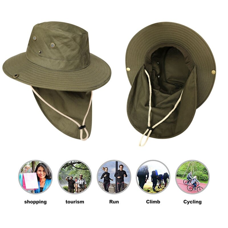 Outdoor Flap Cap Anti-zweet Draagbare Zonnescherm Hals Cover Zonnehoed Sportkleding Accessoires Met Kinband