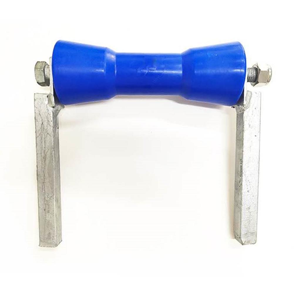 Rouleau de quille de remorque de bateau PE en plastique dur bleu de 8 pouces, auto-centrant de 200mm avec pièces d&#39;accessoires de boulons
