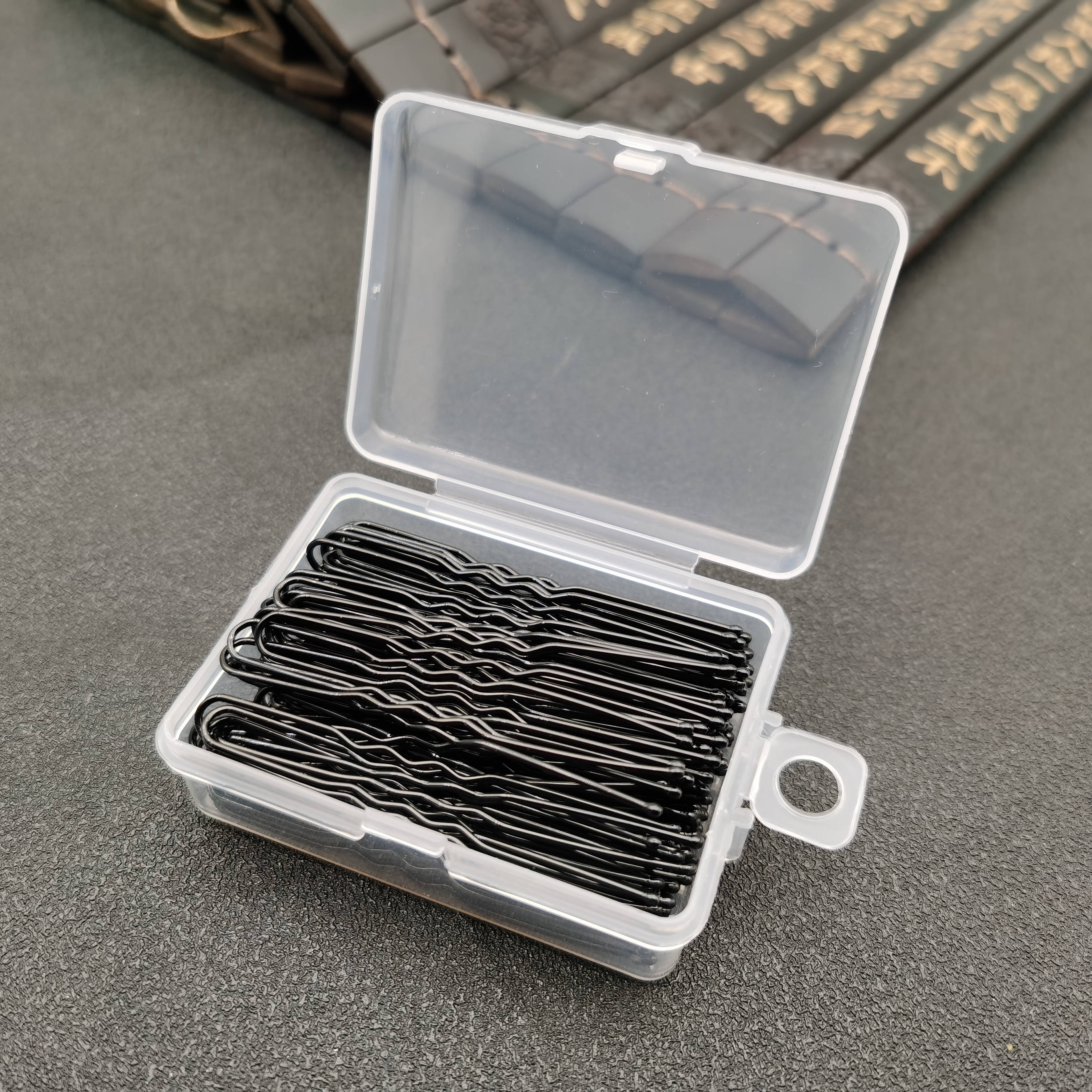 50/100 Uds. De pelo ondulado de 6CM para mujer, pasador en forma de U, pasador de agarre para salón, horquillas, accesorios para el cabello de Metal negro para de moño