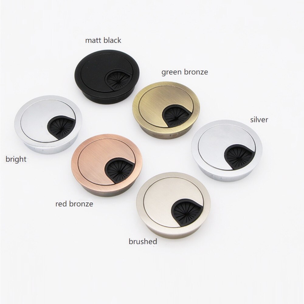 2pcs/Lot Good Furniture Hardware Home Office Table Desk Zinc Alloy 60mm Wire Cable Hole Cover