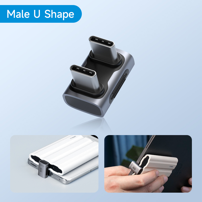 Hagibis 240W Adapter USB C do C 40Gbps 8K 60Hz 90 Degree Converter Adapter USB4 do tabletu Thunderbolt 4/3 MacBook iPhone 16 Pro: Matowy czarny