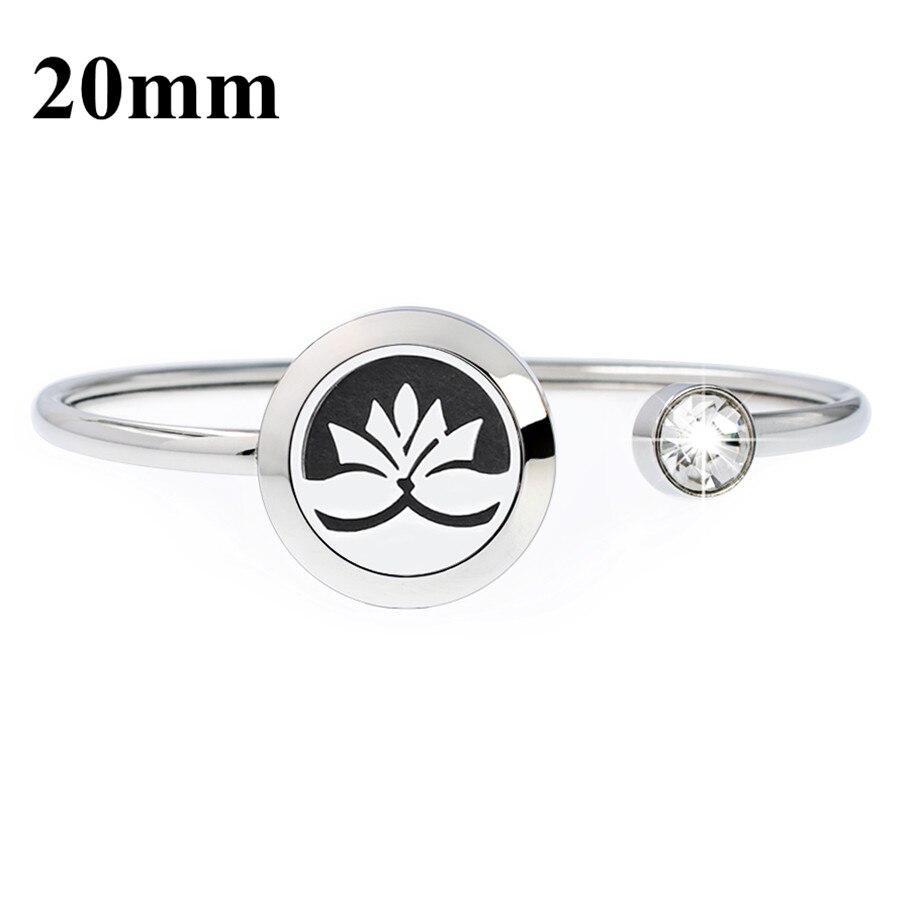 20mm 316L stainless steel Magnetic Aromatherapy locket Essential oil diffuser bangles bracelet free 10pcs pads: GQ040