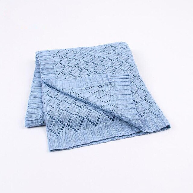 Couverture de noël en tricot pour bébé garçon et fille, édredon pour -né, vêtements à tenir, collection automne-hiver: Blue