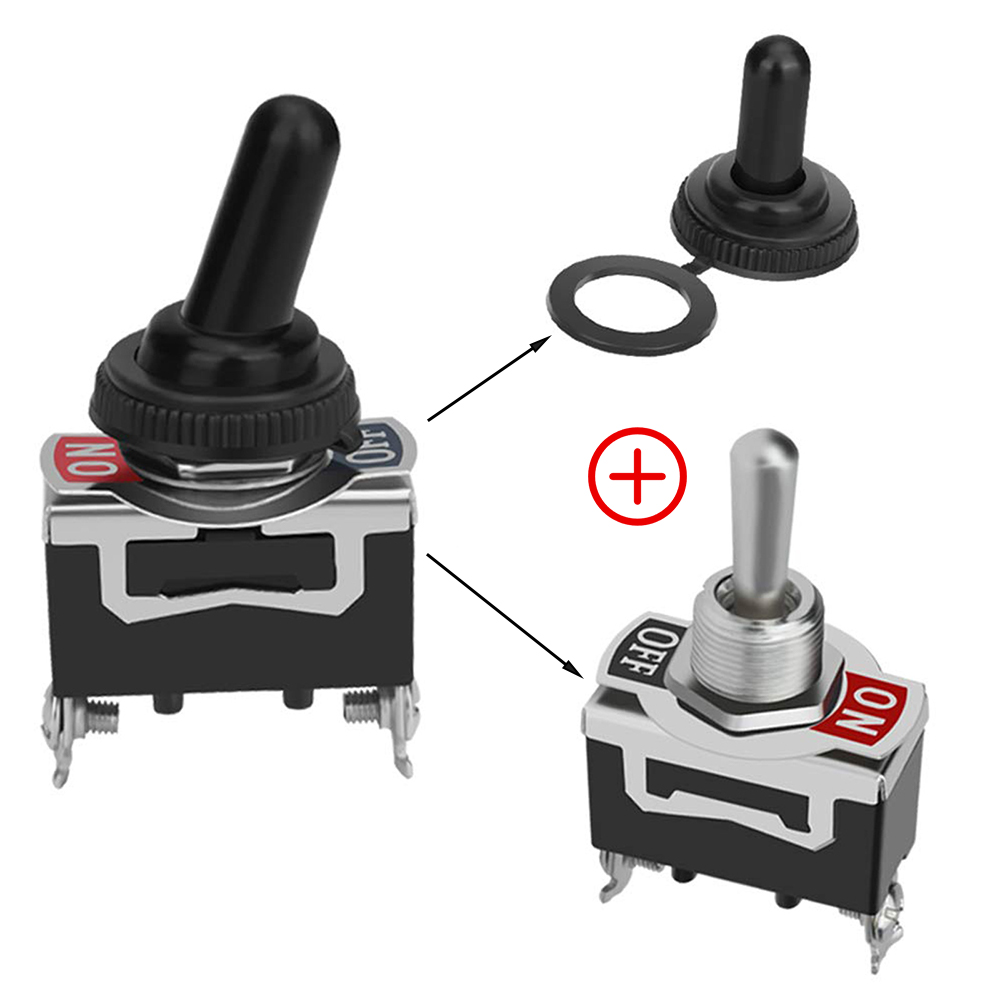 5Pcs DIY Rocker Toggle Switch 15A 250V 2Pin SPST ON/OFF Cap Waterproof Rocker Switch for Heavy Duty Car Boat