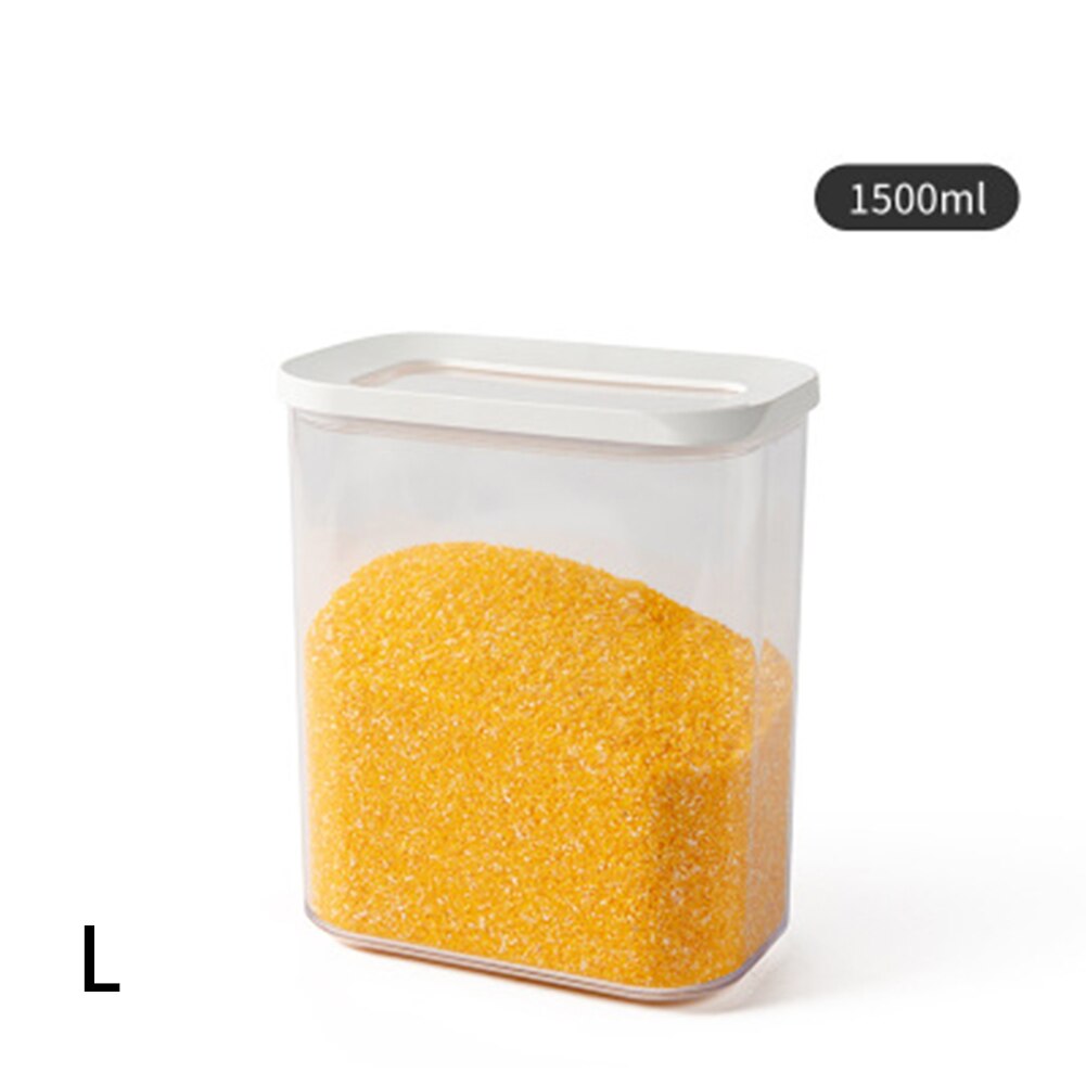 1Pcs Plastic food sealed cans stacked food storage container set kitchen supplies food storage box refrigerator sealed box: L(1500ml)
