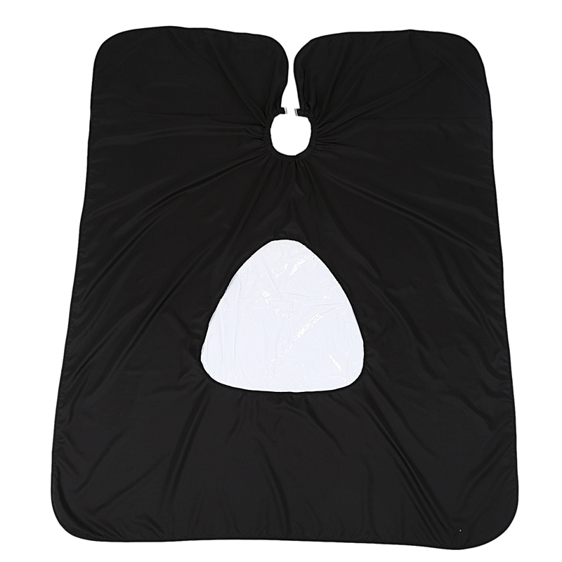 Hair Cutting Cape Salon Hairdressing Hairdresser Transparent Visible Haircut Cloth Viewing Window Barber Cloth(Black): Default Title