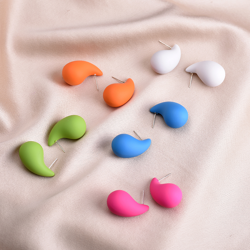 Pendientes grandes con forma de lágrima para Mujer y niña, aretes gruesos de acrílico con forma de gota de agua, color azul, negro, naranja y rojo, 2024