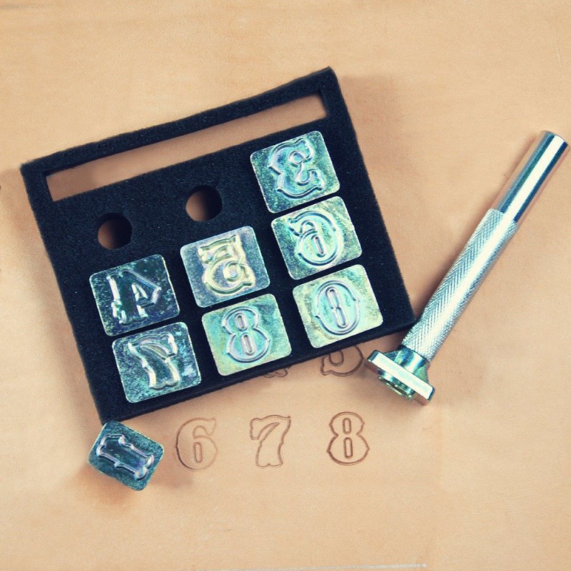 Juego de Herramientas de sello de cuero con letras digitales, juego de sellos de Metal para el hogar, herramienta de Sello de cuero desmontable