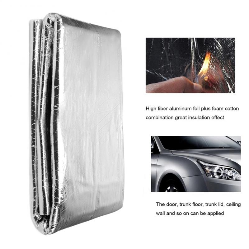 Tapete de calor para cortafuegos de motor de capó de coche, alfombrilla de escudo de aislamiento acústico, pegatina de papel de aluminio amortiguadora, accesorios para coche