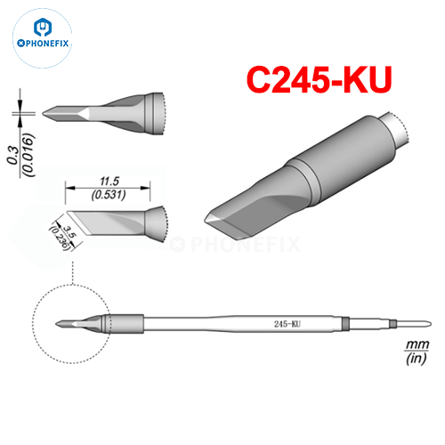 Phonefix C245 C470 Multi Type Solder Iron Tips for JBC i2C Aixun Aifen Soldering Station T245 T470 Welding Handle Welding Tips: Red