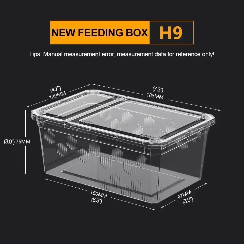 Reptile Breeding Cage Plastic Transparent Breeding Box Vivariums with Balcony Lizard Supplies Bivarium for Insect Spider Turtle: Dark Brown