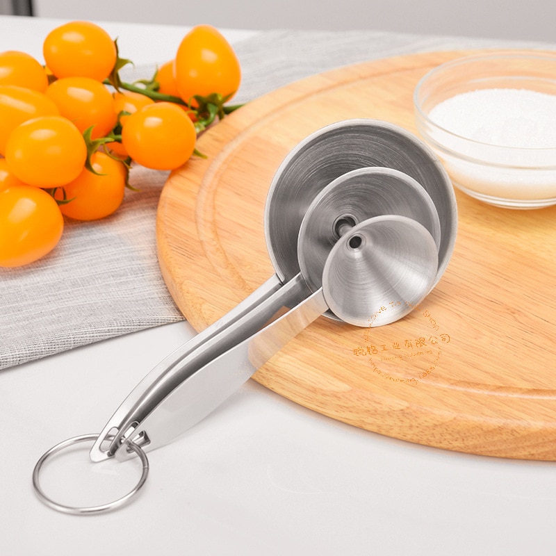 3PCS/SET Small Mouth Funnels Bar Wine Flask Funnel Mini Stainless Steel for Filling Hip Flask Narrow-Mouth Bottles