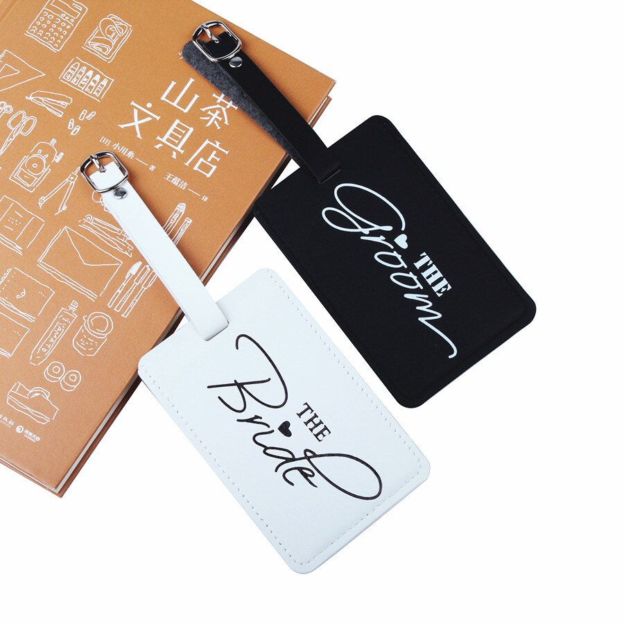 Bride & Groom Luggage Tags Honeymoon Travel Suitcase Embroidery Bag Travel Accessories Name ID Address Wedding Luggage Label