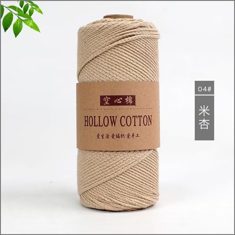 Hollow Cotton Thread Linen Yarn 150g Round Strand Medium Thick Cotton Thread Hand Woven DIY Crochet Hook Hat Bag Material