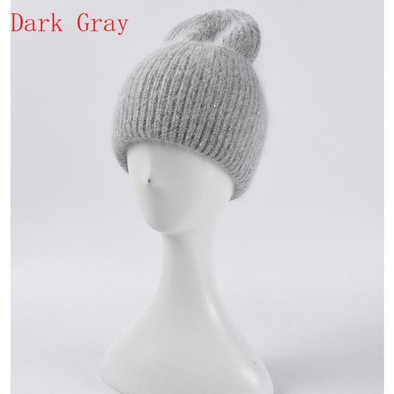 Unisex skullcap varmere luer vinter lue høstblandinger myk varm strikket lue herre dame luer gorro ski luer: Mørk grå