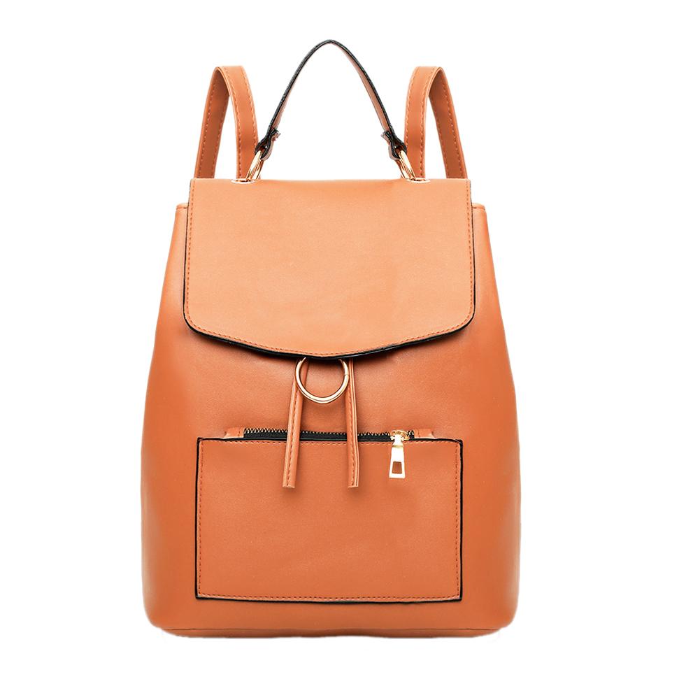 Women Travel Backpack Soft PU Leather Backpack Girls School Bags Teenager Leisure Shoulder Bag: Yellow