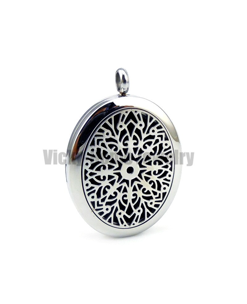 With Steel Chain High Polish Aromatherapy Essential Oils Magnet Stainless Steel Diffuser Locket with Pads